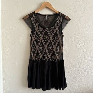 Free People Holiday To India Sleeveless Beaded Top Size XS